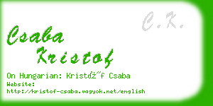 csaba kristof business card